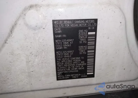 2018 Nissan Rogue Sv z USA, uszkodzony, nr VIN KNMAT2MV7JP600519